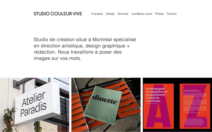 Studio Couleur Vive website preview