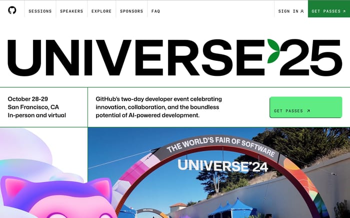 Github Universe website preview