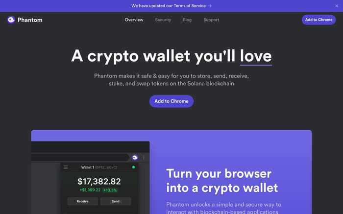 Phantom website preview