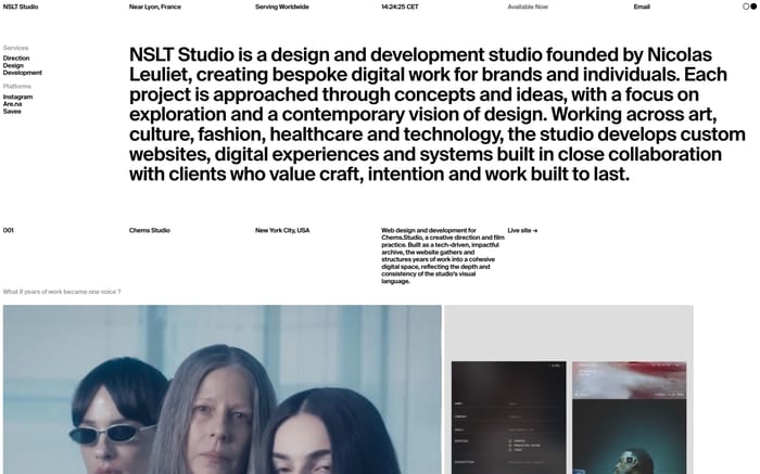 Nslt Studio website preview