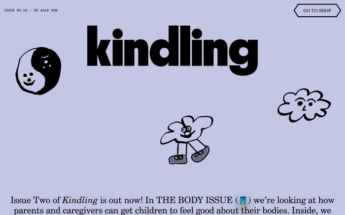 Kindling Mag website preview