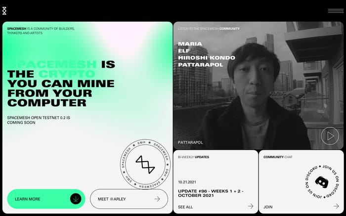 Spacemesh website preview