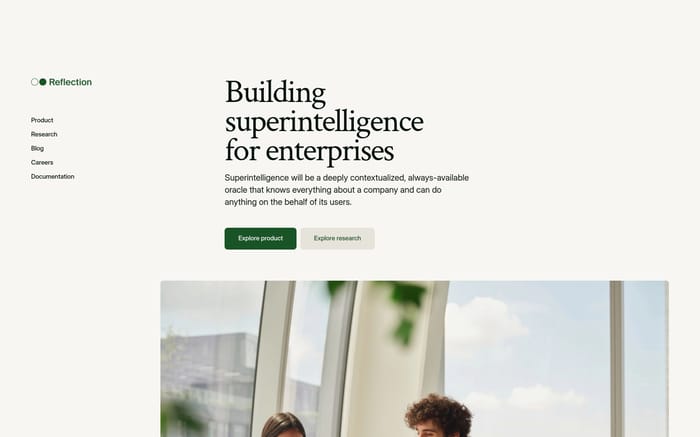 Reflection AI website preview