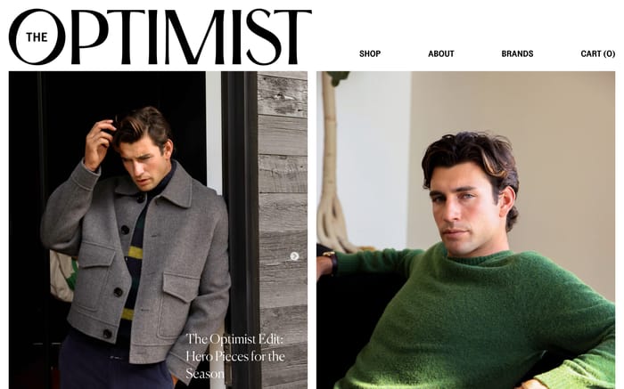 The Optimist website preview