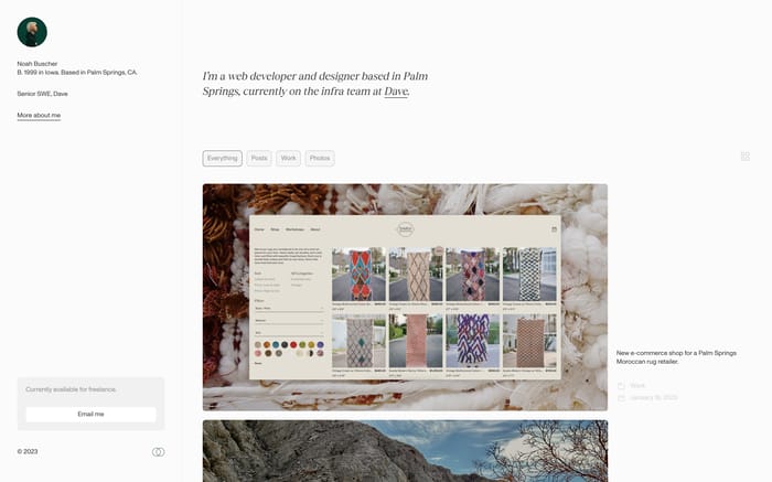 Noah Buscher website preview