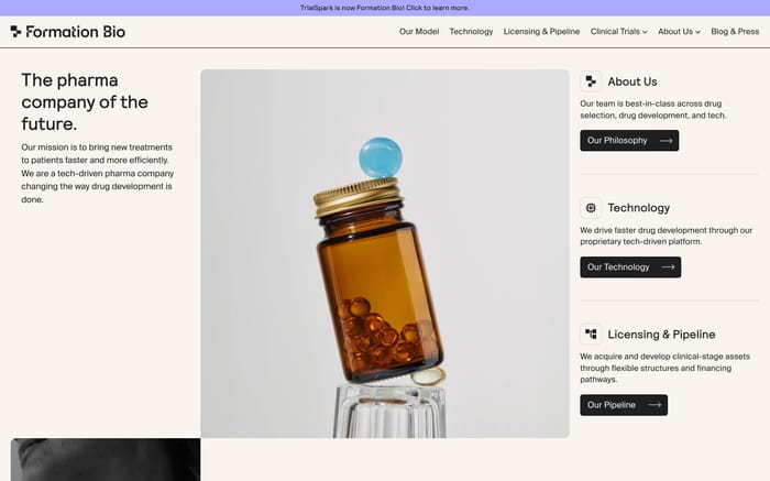 Formation Bio website preview