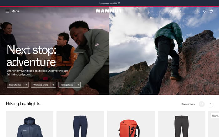 Mammut website preview