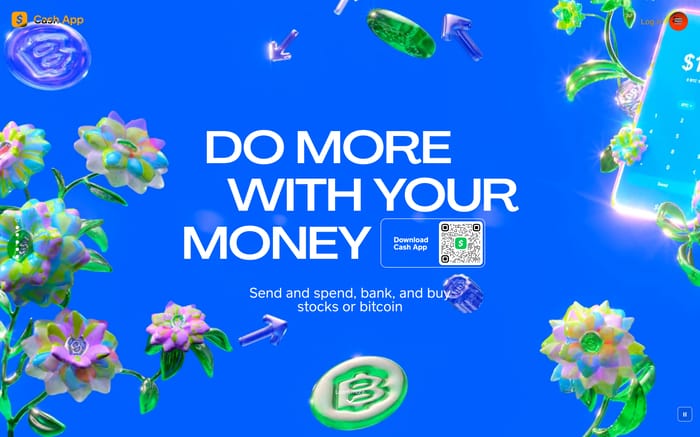 Cash App website preview