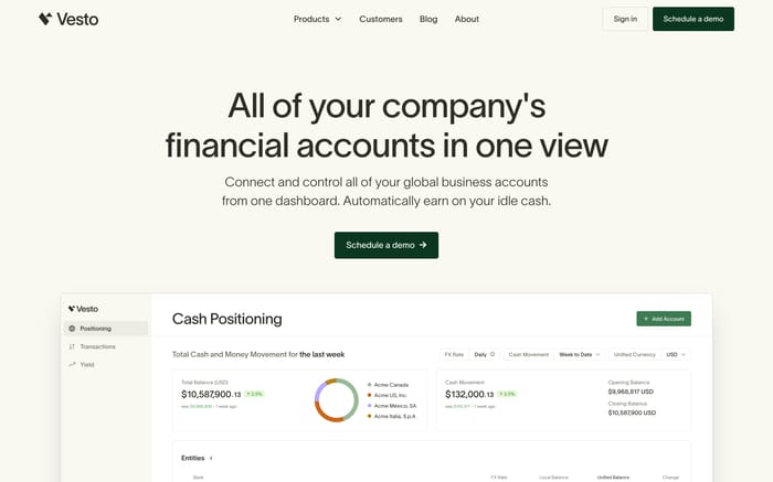 Vesto website preview
