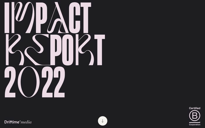 Driftime Impact Report 2022 website preview