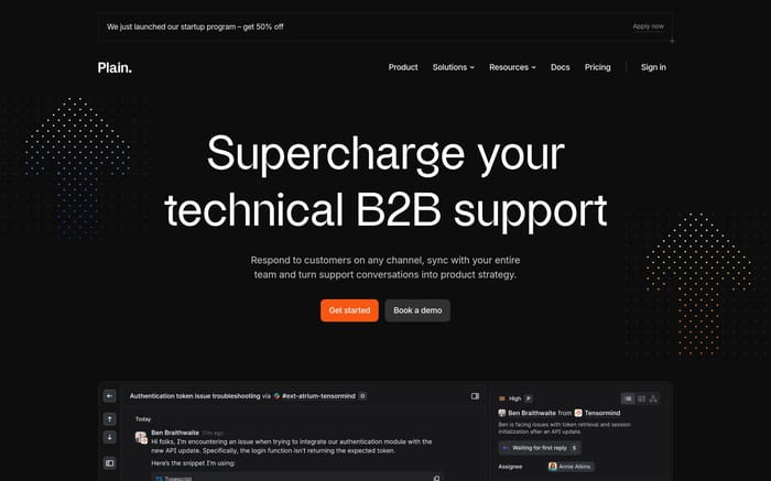 Plain website preview