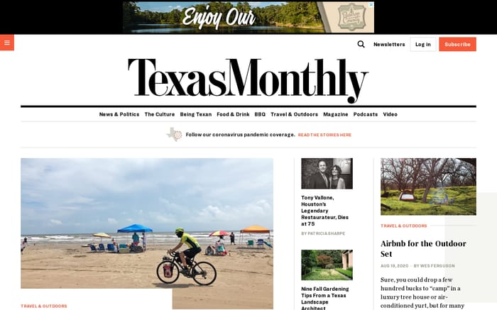 Texas monthly website preview