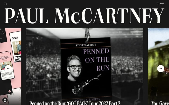 Paul McCartney website preview