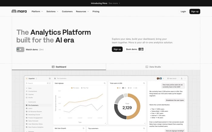 Mora website preview