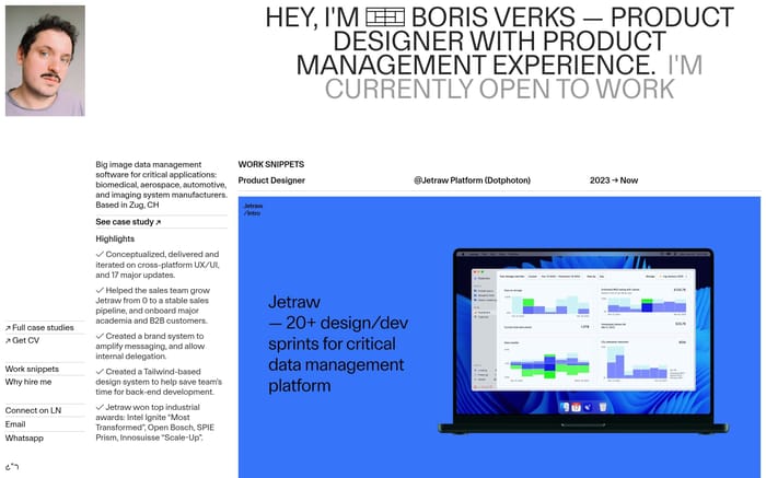 Boris Verks website preview