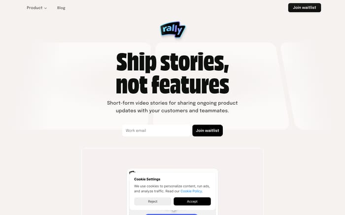 Rally website preview