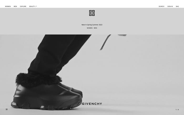 Givenchy website preview