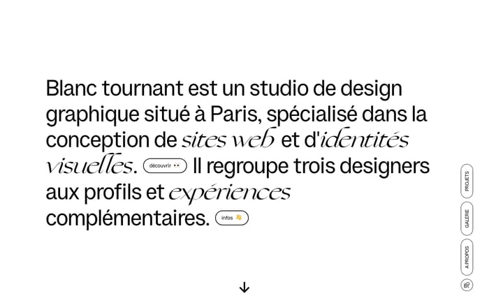 Blanc tournant website preview