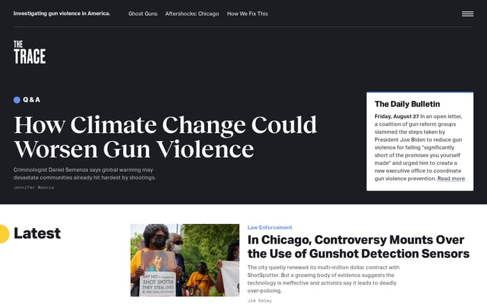 The Trace website preview