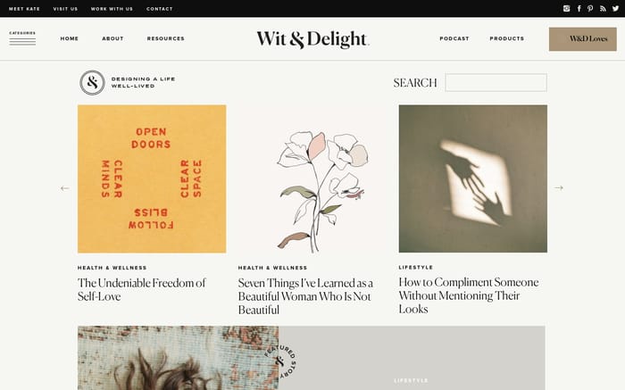 Wit & Delight website preview