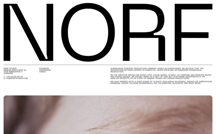 Norf studio website preview