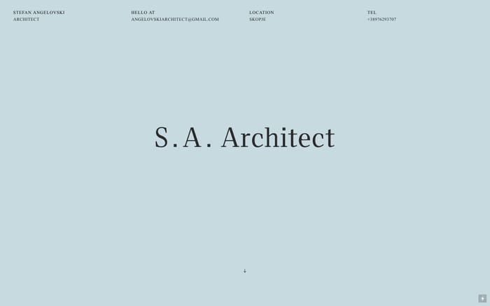 Angelovski Architect website preview
