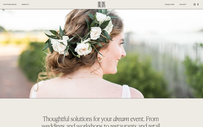 Buds floral website preview