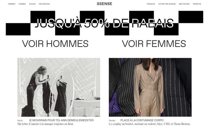 Ssense website preview