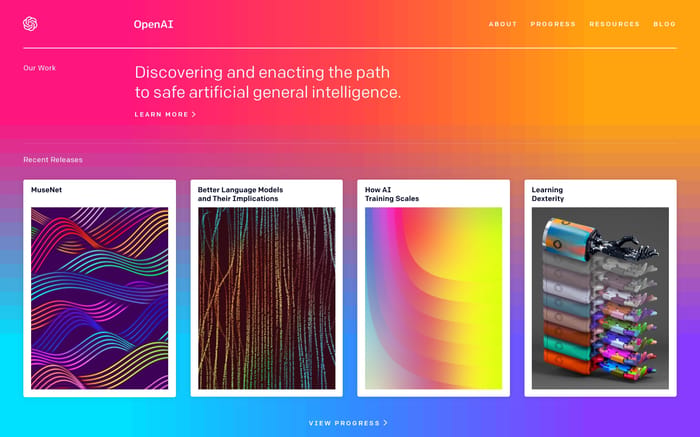 OpenAI website preview