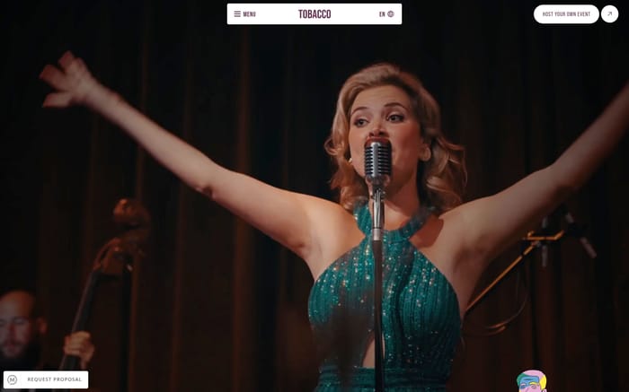 Tobacco Theater website preview