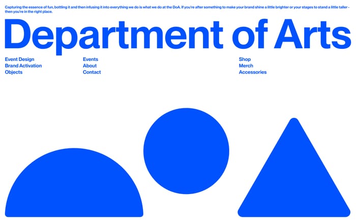 Department of Arts website preview