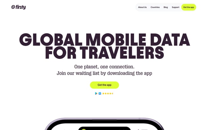Firsty website preview