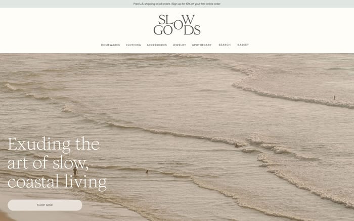 Slow Goods website preview