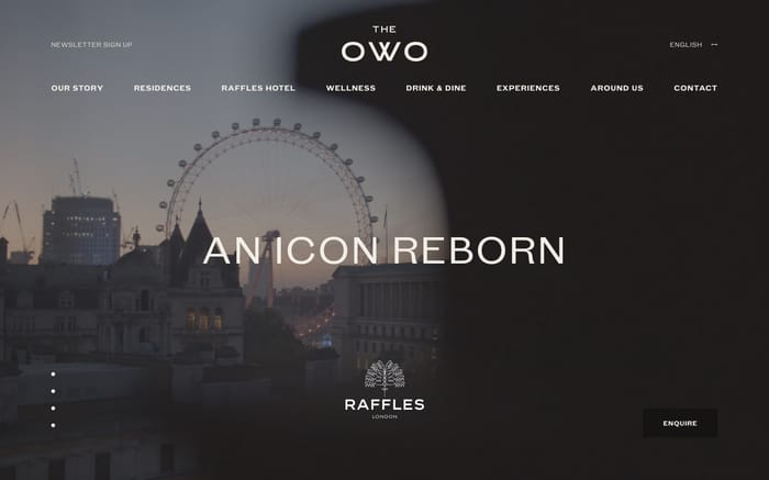 The OWO website preview