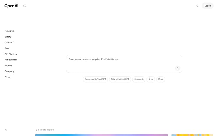 OpenAI website preview