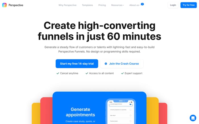 Perspective Funnels website preview