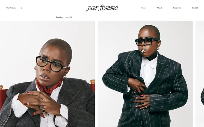 Par Femme website preview