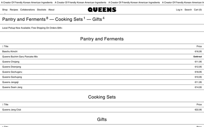 Queens website preview
