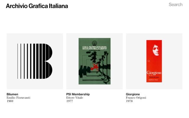 Archivio Grafica Italiana website preview