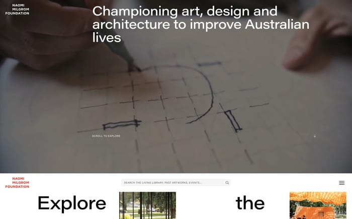 Naomi Milgrom Foundation website preview