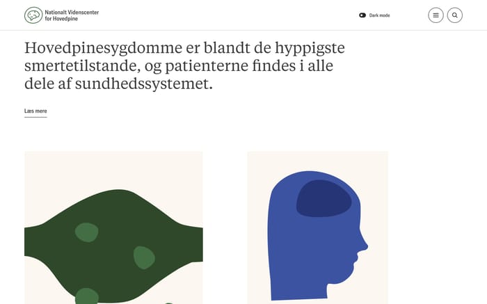Nationalt Videnscenter for Hovedpine website preview