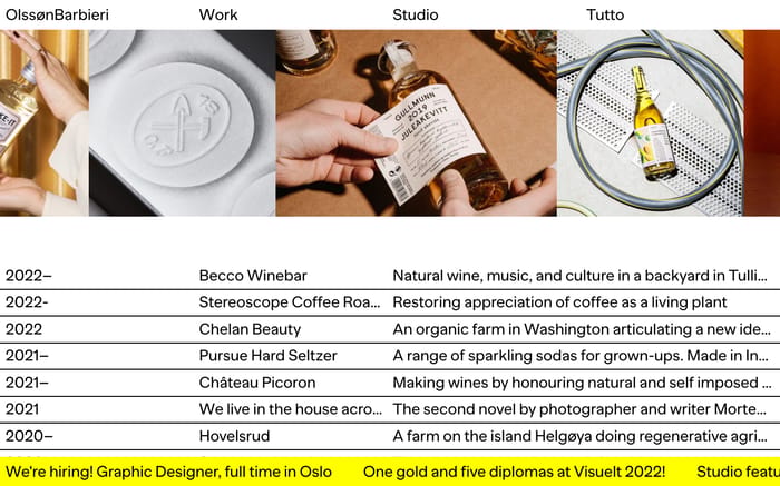 Olssøn Barbieri website preview