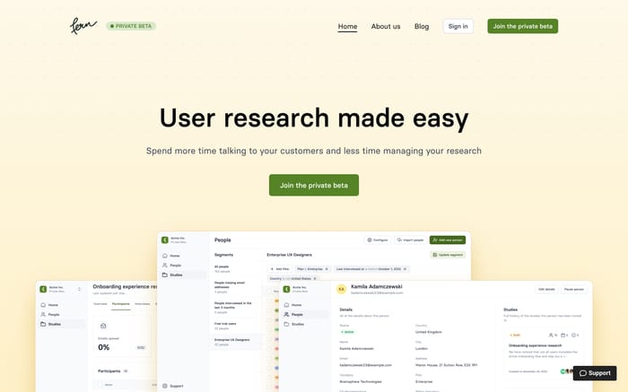 Fern website preview