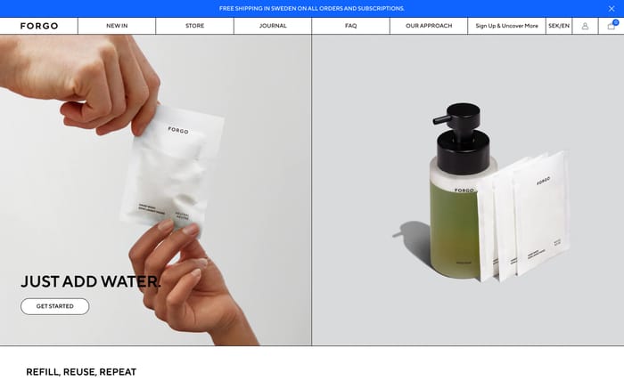 Forgo website preview