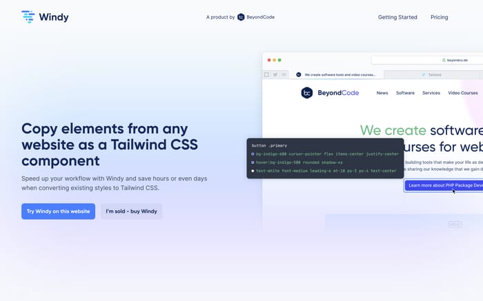 Windy website preview