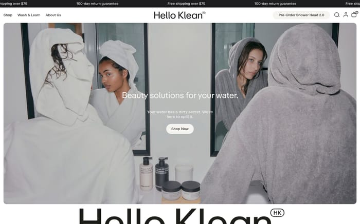 Hello Klean website preview