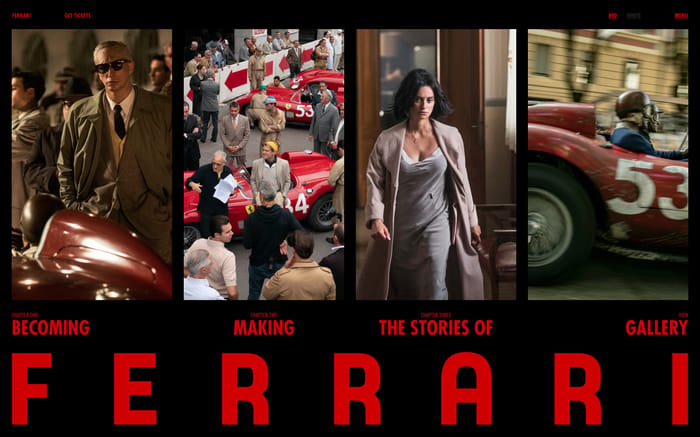 Ferrari Movie website preview