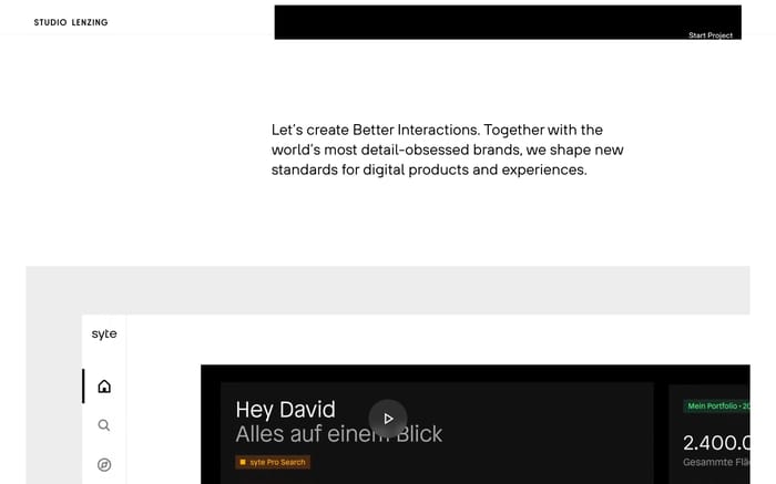 Studio Lenzing website preview