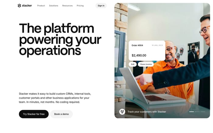 Stacker website preview
