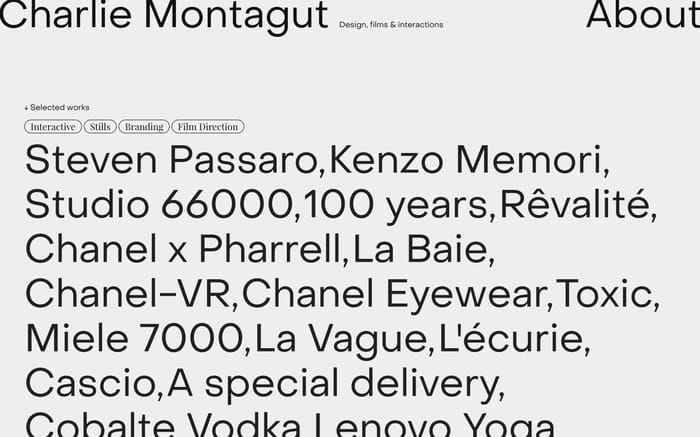 Charlie Montagut website preview